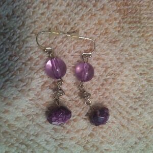 Purple bead earrings
